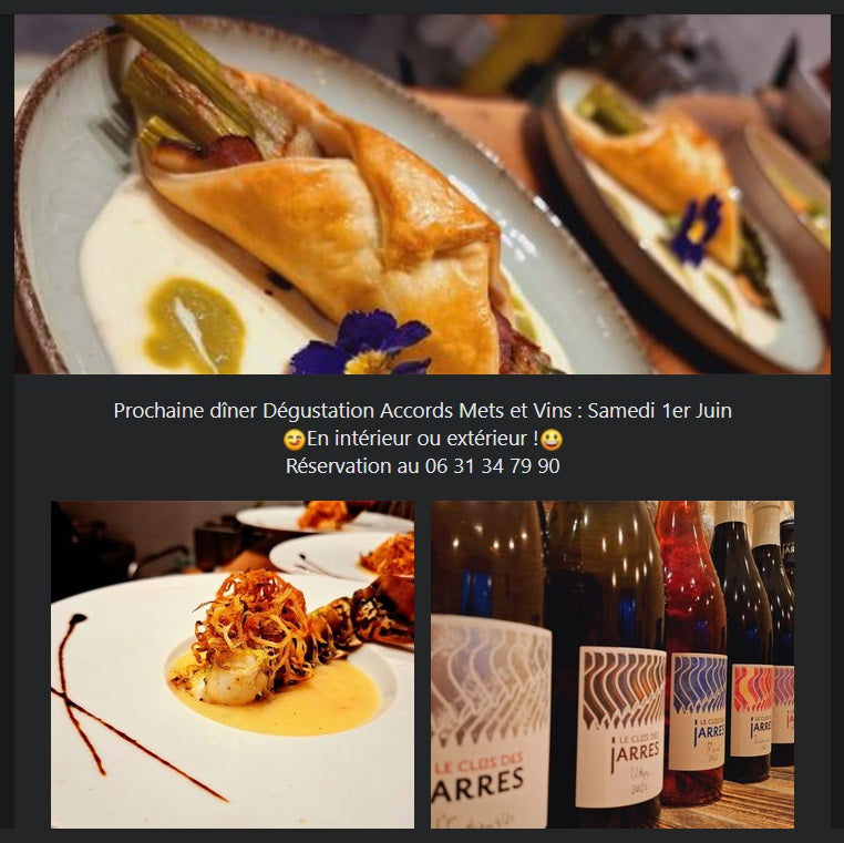 Les Prochaines Soirées Accords Mets et Vins au Clos des Jarres