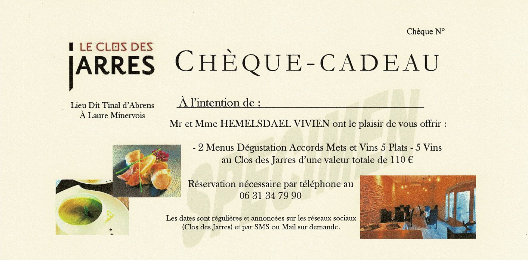 Chèque cadeaux